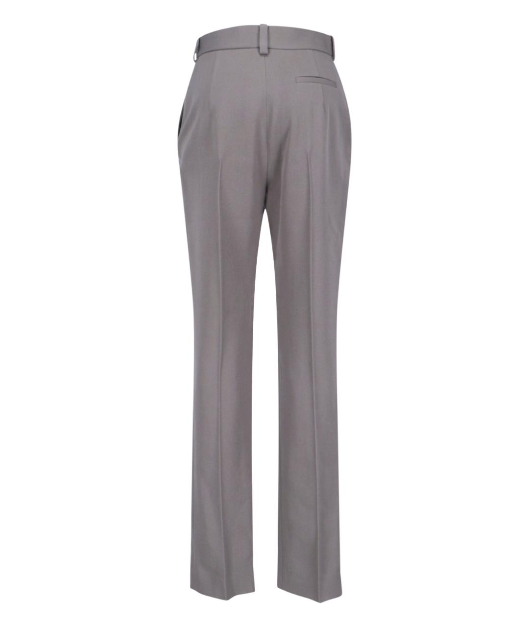 CALVIN KLEIN Серые шерстяные прямые брюки, фото 2