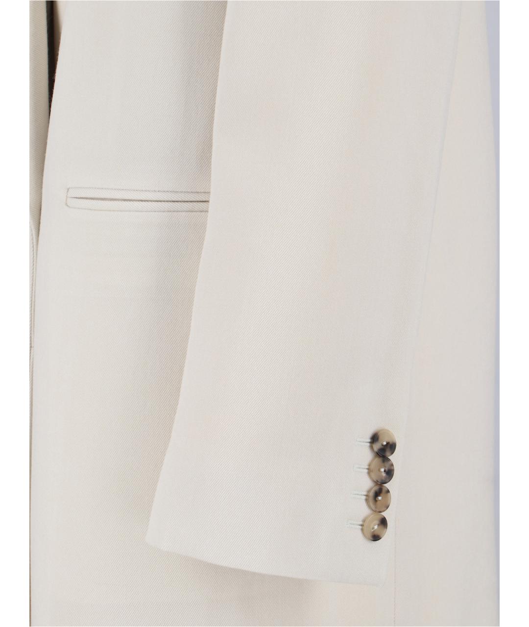 CALVIN KLEIN Белое шерстяное пальто, фото 3