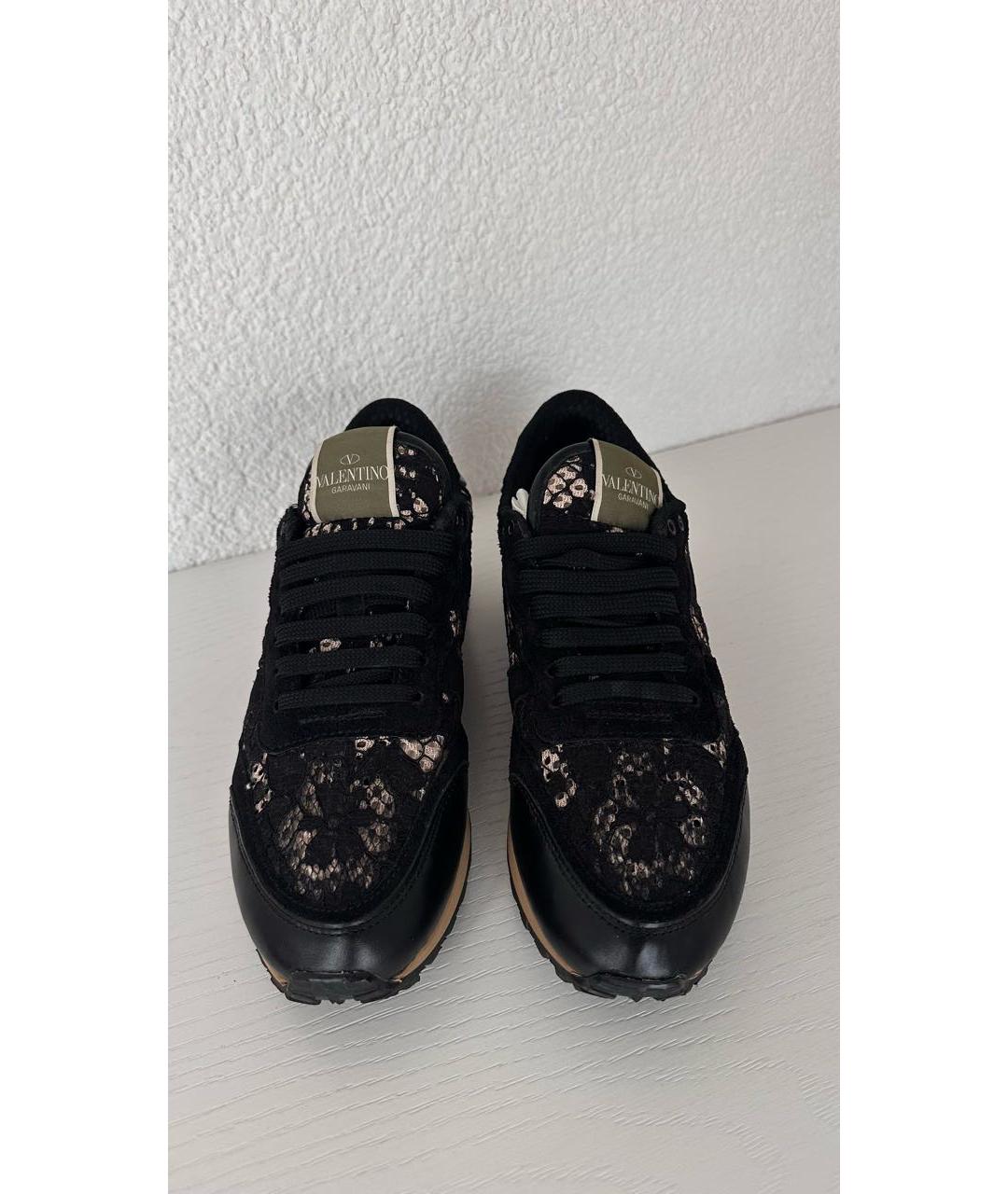 VALENTINO Черные кожаные кроссовки, фото 2