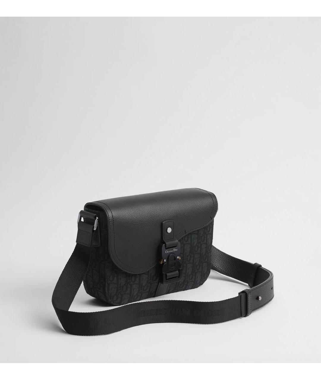 CHRISTIAN DIOR Черная кожаная сумка на плечо, фото 5