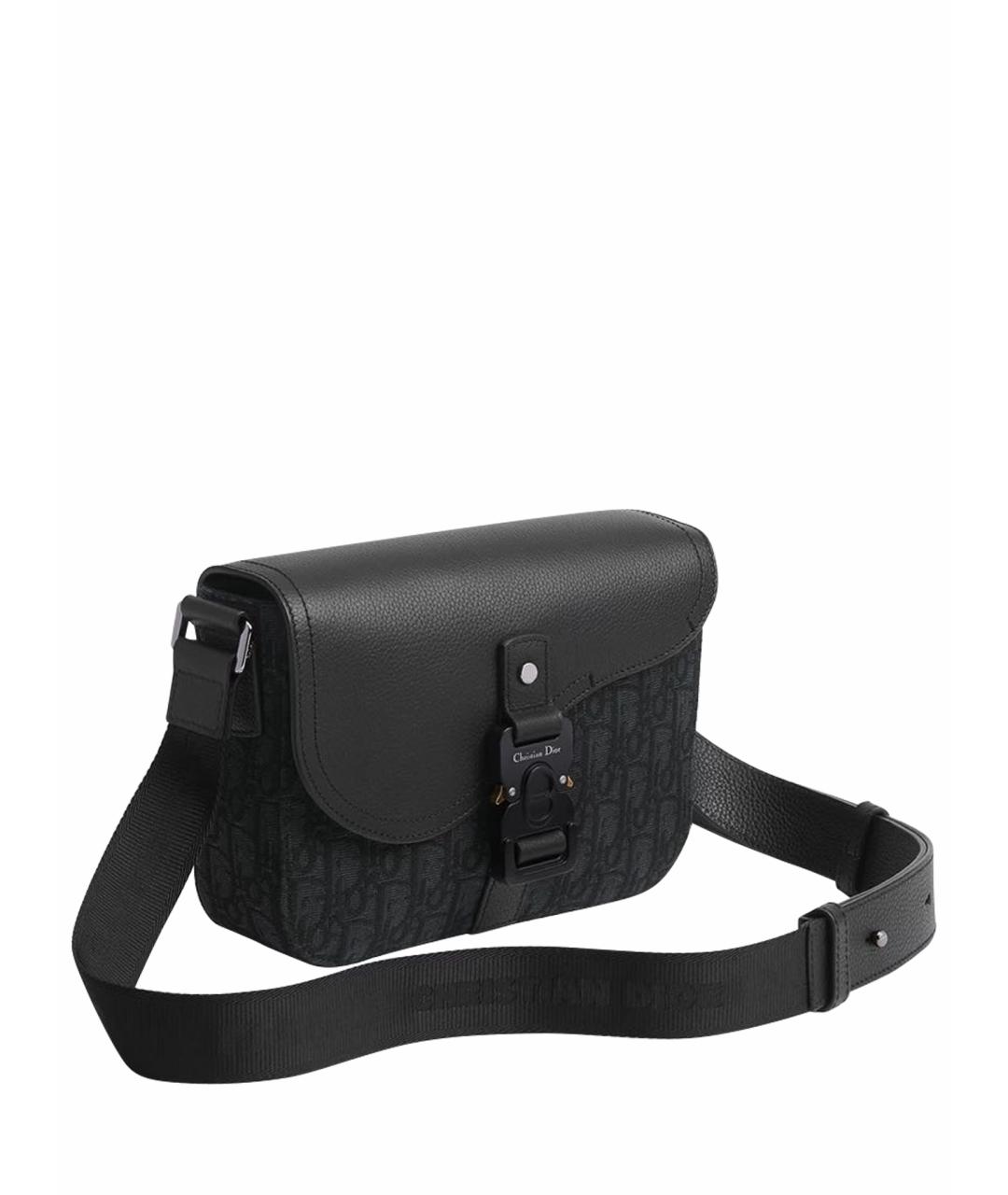CHRISTIAN DIOR Черная кожаная сумка на плечо, фото 1