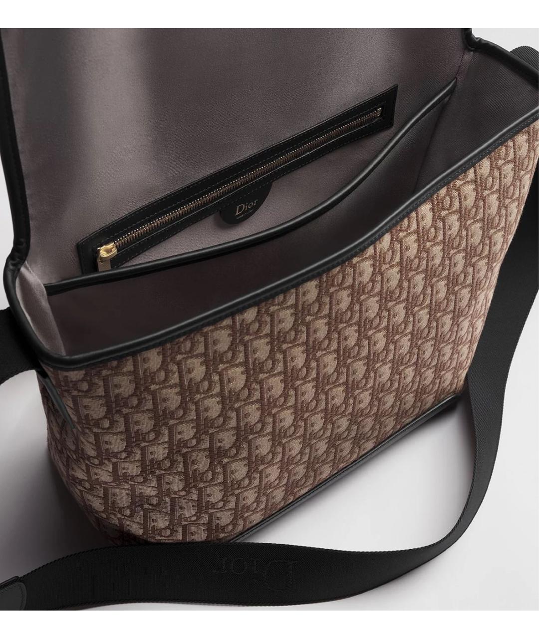 CHRISTIAN DIOR Коричневая кожаная сумка на плечо, фото 4