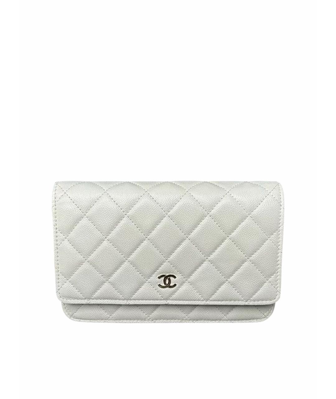 CHANEL Белая кожаная сумка через плечо, фото 1