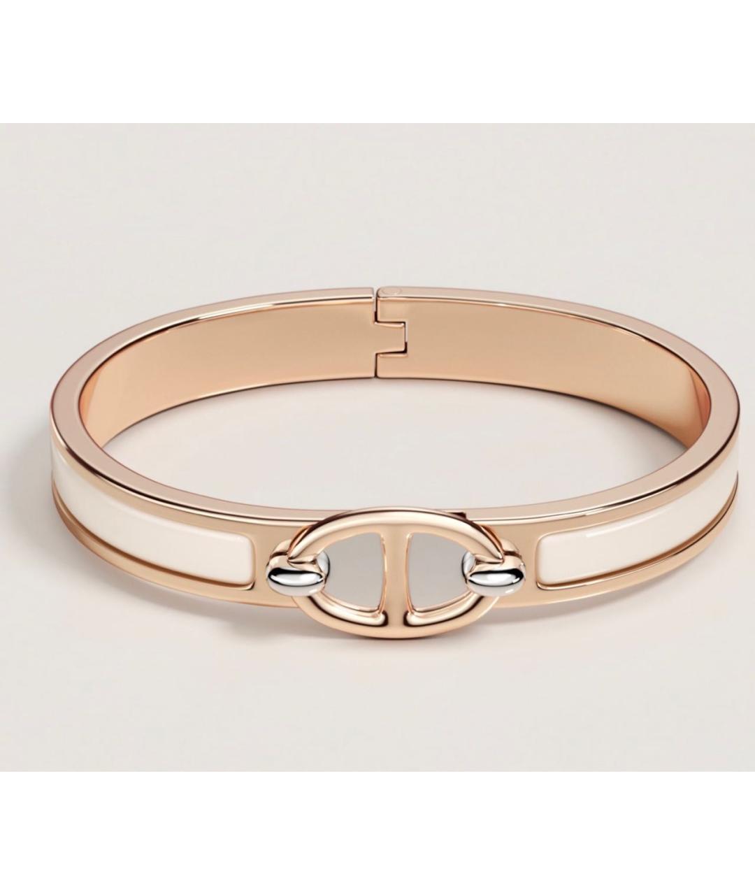 HERMES Белый металлический браслет, фото 9