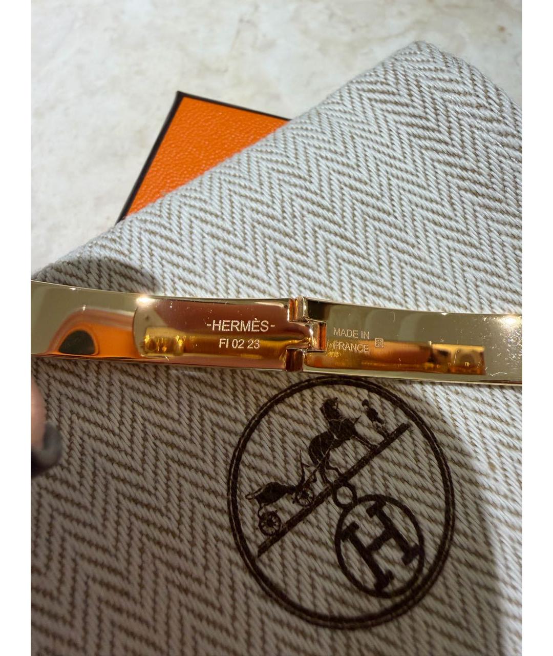 HERMES Белый металлический браслет, фото 5