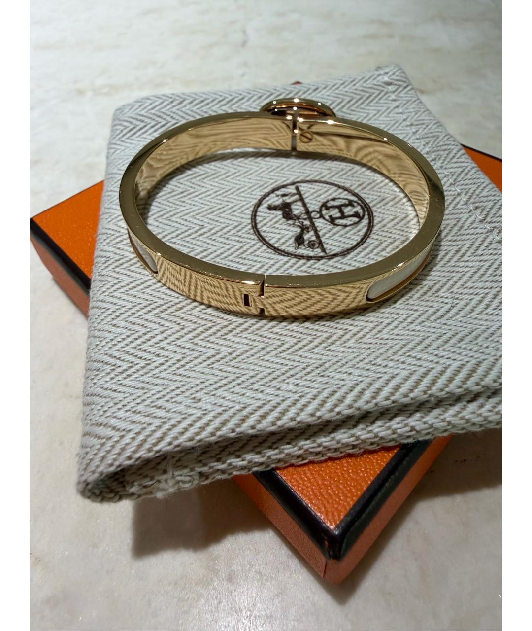 HERMES Белый металлический браслет, фото 7