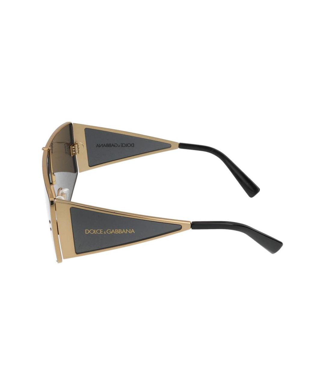 DOLCE&GABBANA Золотые металлические солнцезащитные очки, фото 5