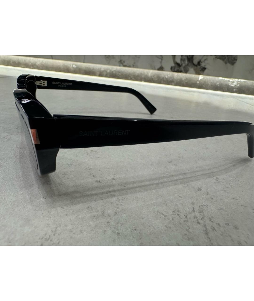 SAINT LAURENT Черные пластиковые солнцезащитные очки, фото 2