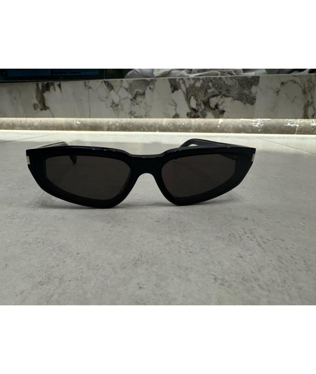 SAINT LAURENT Черные пластиковые солнцезащитные очки, фото 5