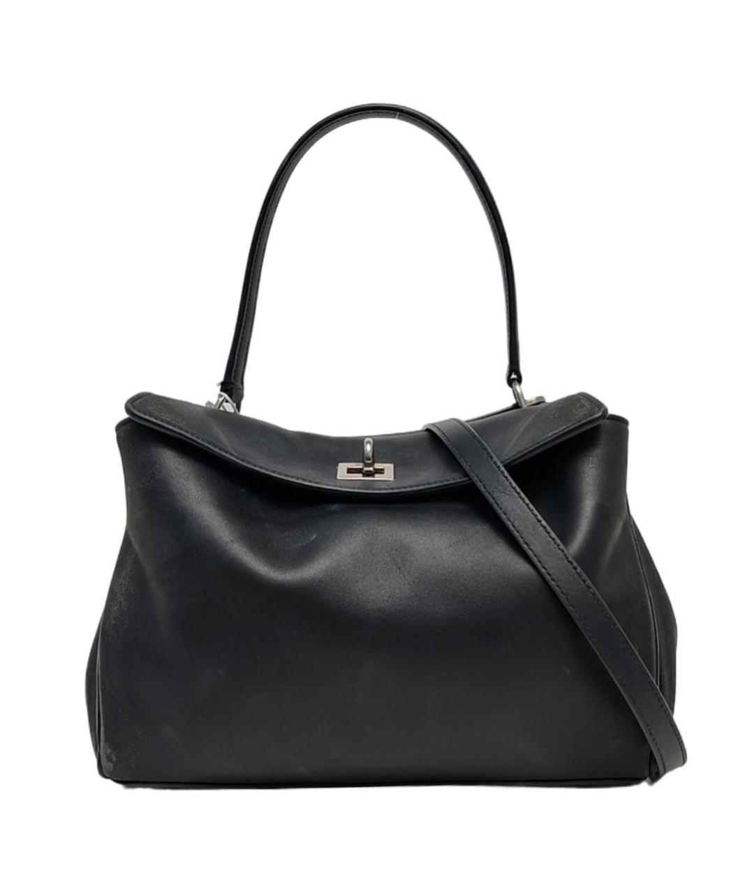 BALENCIAGA Черная кожаная сумка через плечо, фото 1