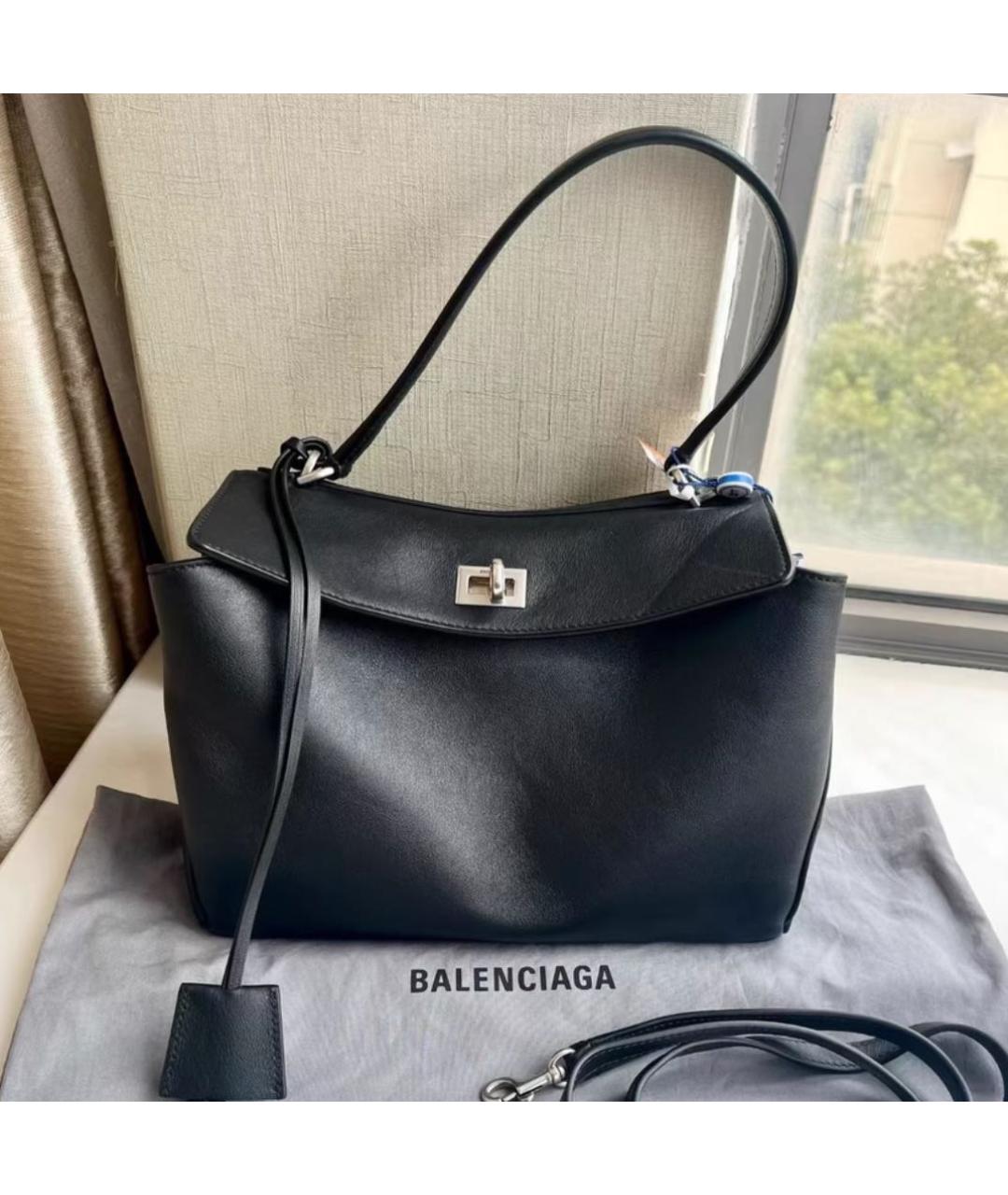 BALENCIAGA Черная кожаная сумка через плечо, фото 2