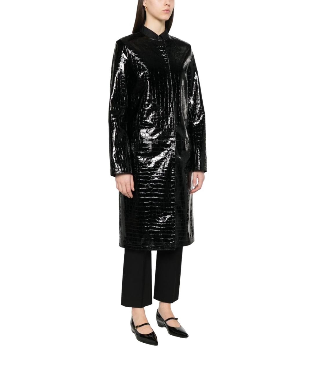 TOTEME Черный кожаный тренч/плащ, фото 3