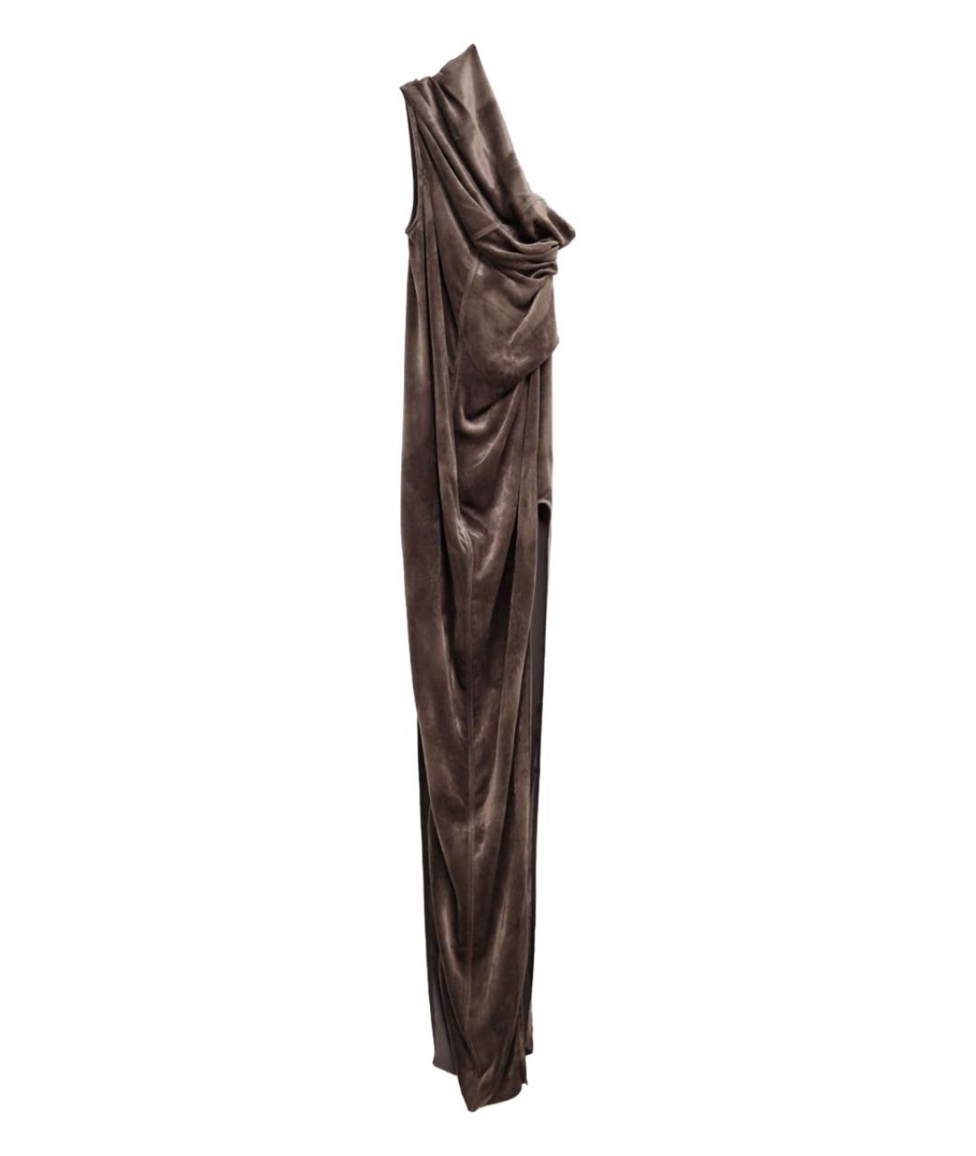 RICK OWENS Коричневое вискозное вечернее платье, фото 2