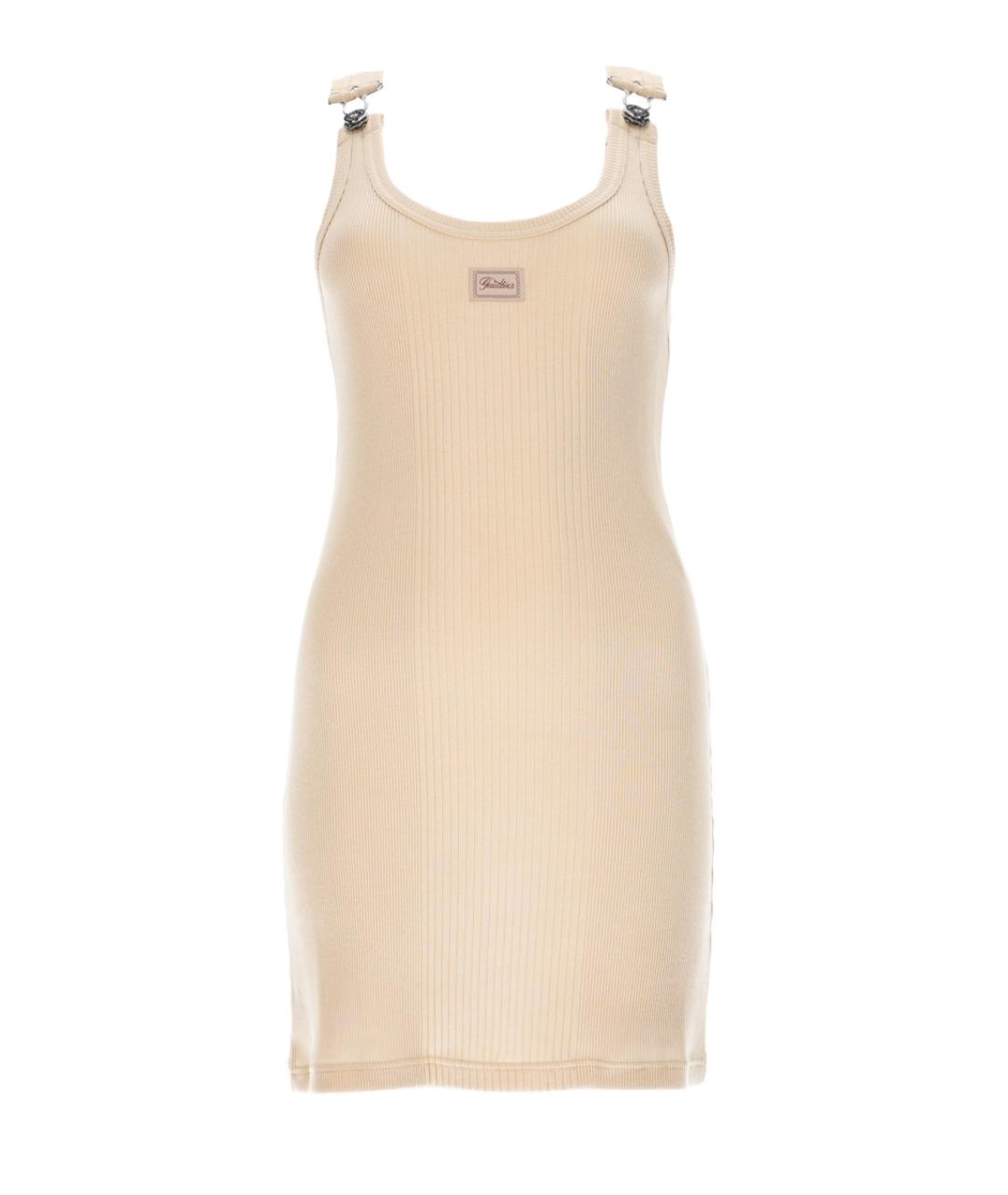 JEAN PAUL GAULTIER Бежевое хлопковое повседневное платье, фото 1