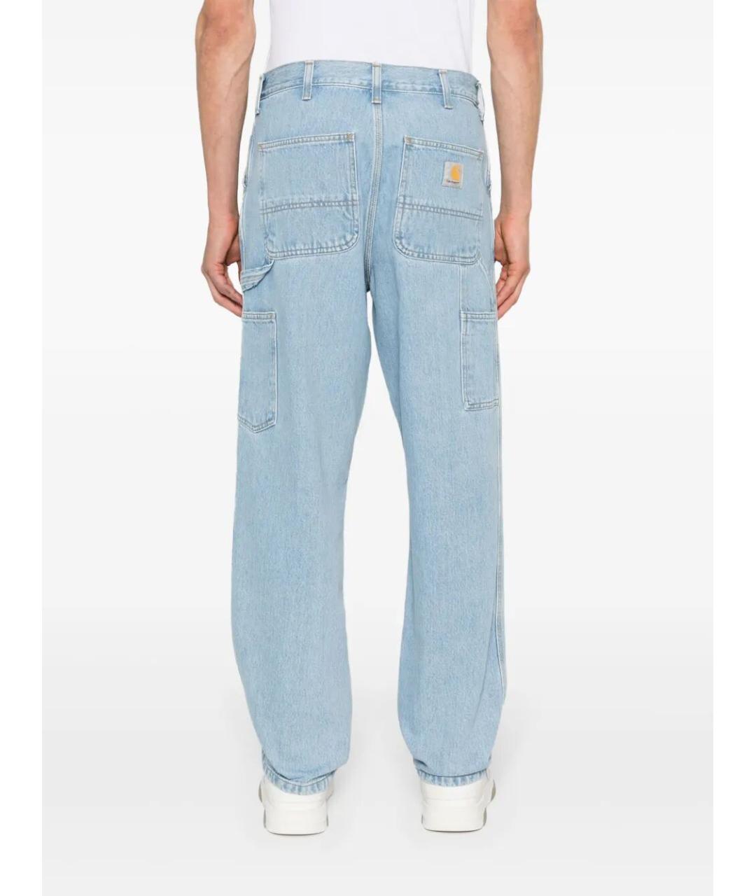 CARHARTT WIP Голубые хлопковые прямые джинсы, фото 4