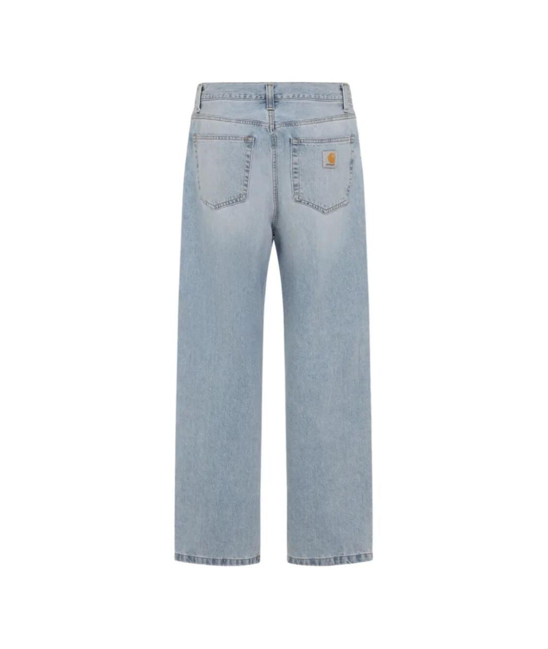 CARHARTT WIP Голубые хлопковые прямые джинсы, фото 3