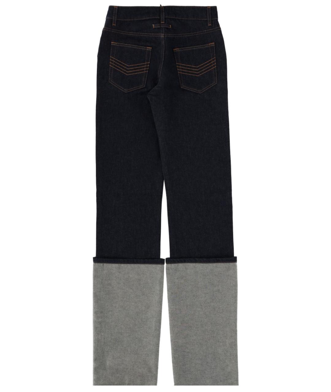 JEAN PAUL GAULTIER Синие хлопковые прямые джинсы, фото 2