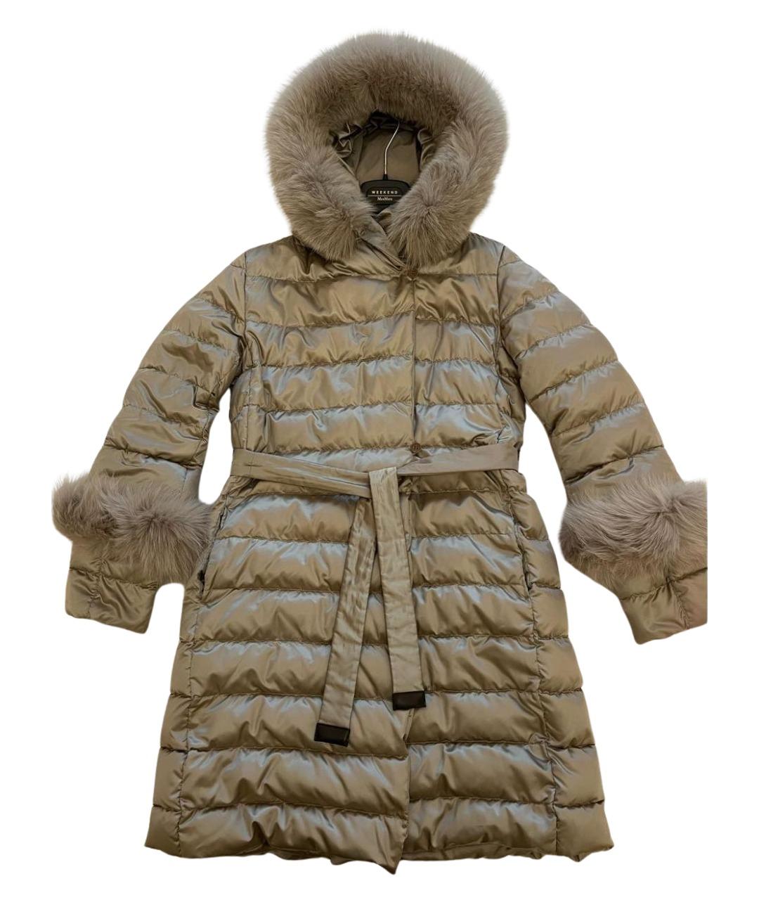 'S MAX MARA Бежевый полиэстеровый пуховик, фото 1
