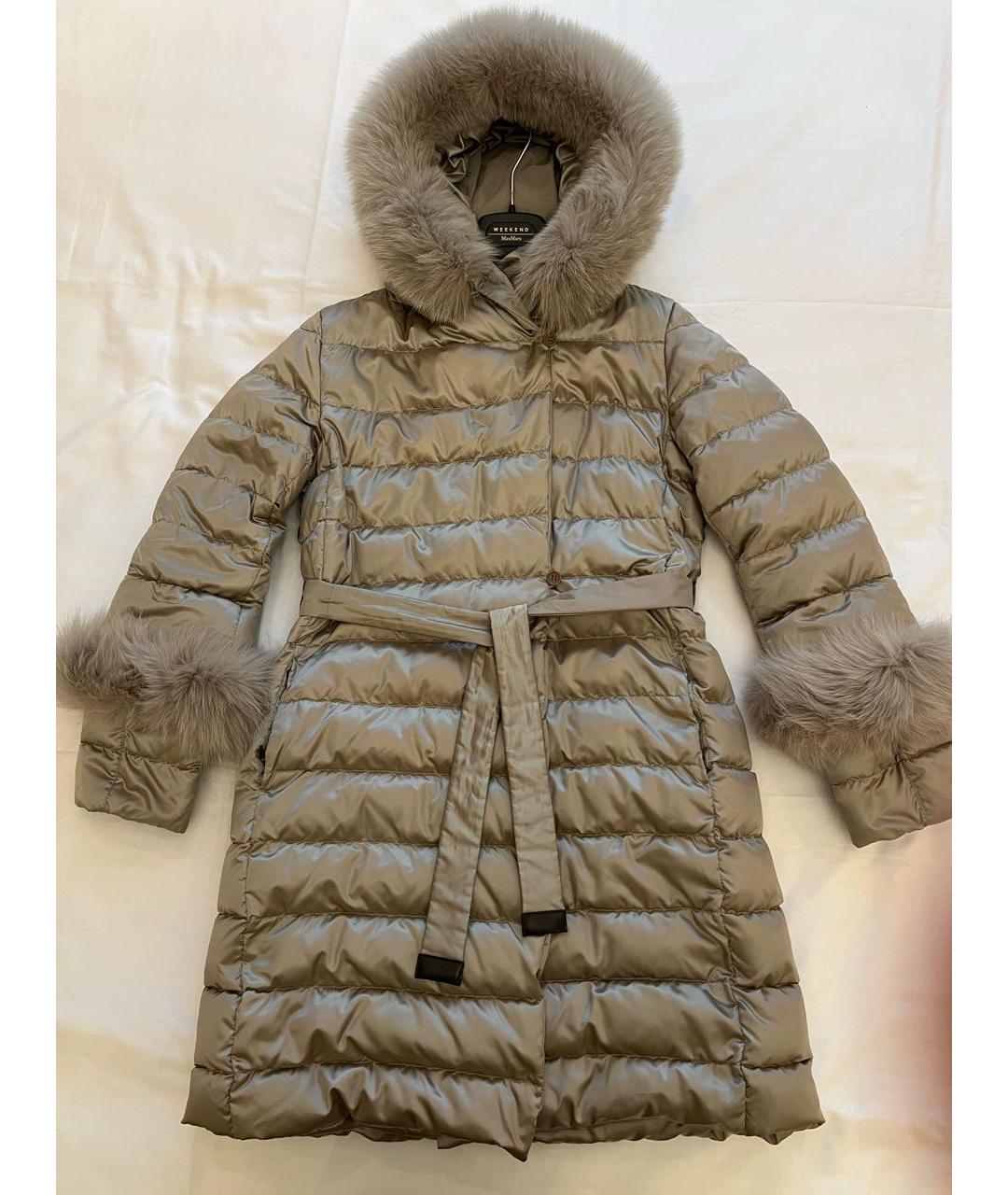 'S MAX MARA Бежевый полиэстеровый пуховик, фото 5