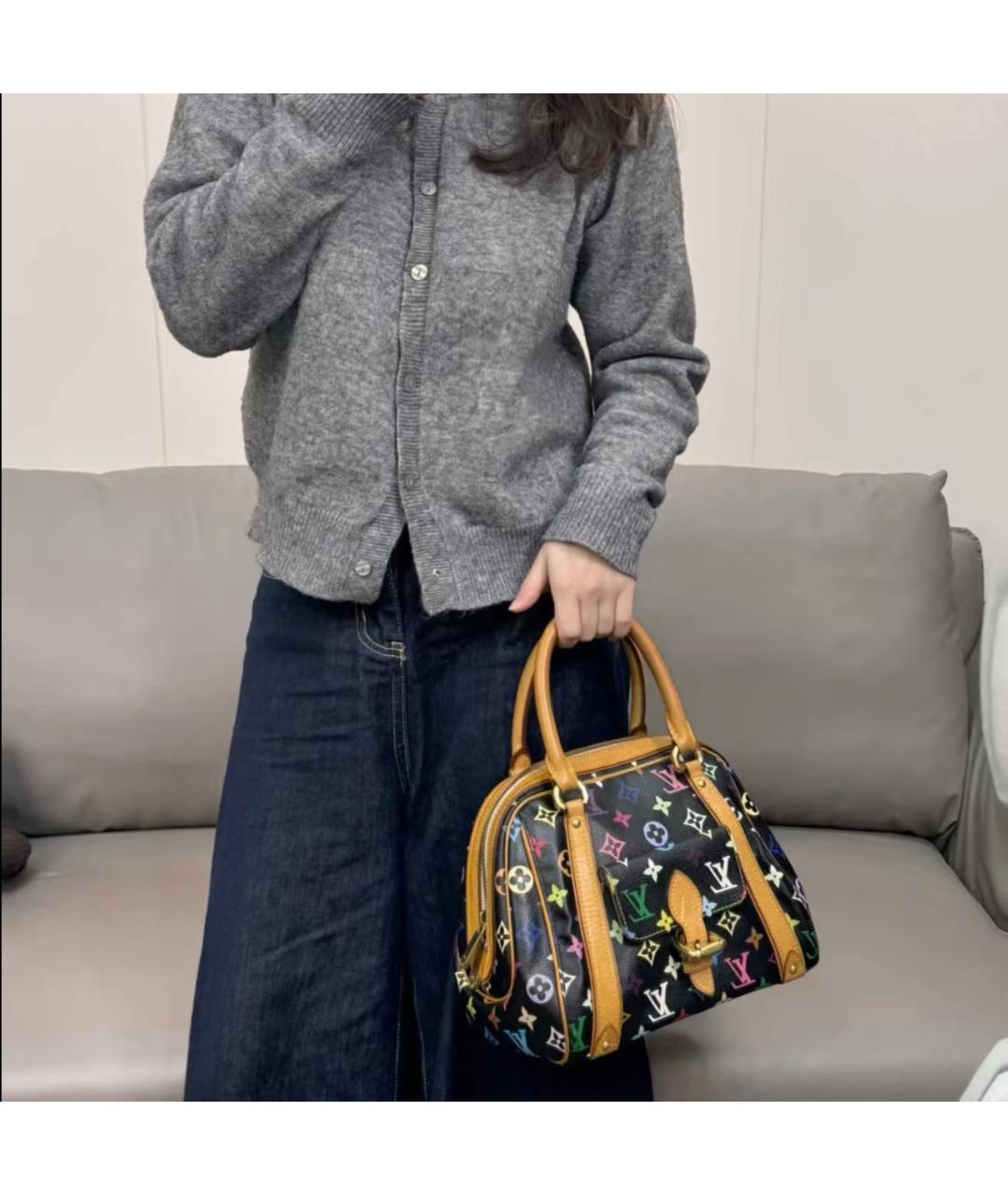 LOUIS VUITTON Черная сумка с короткими ручками, фото 6