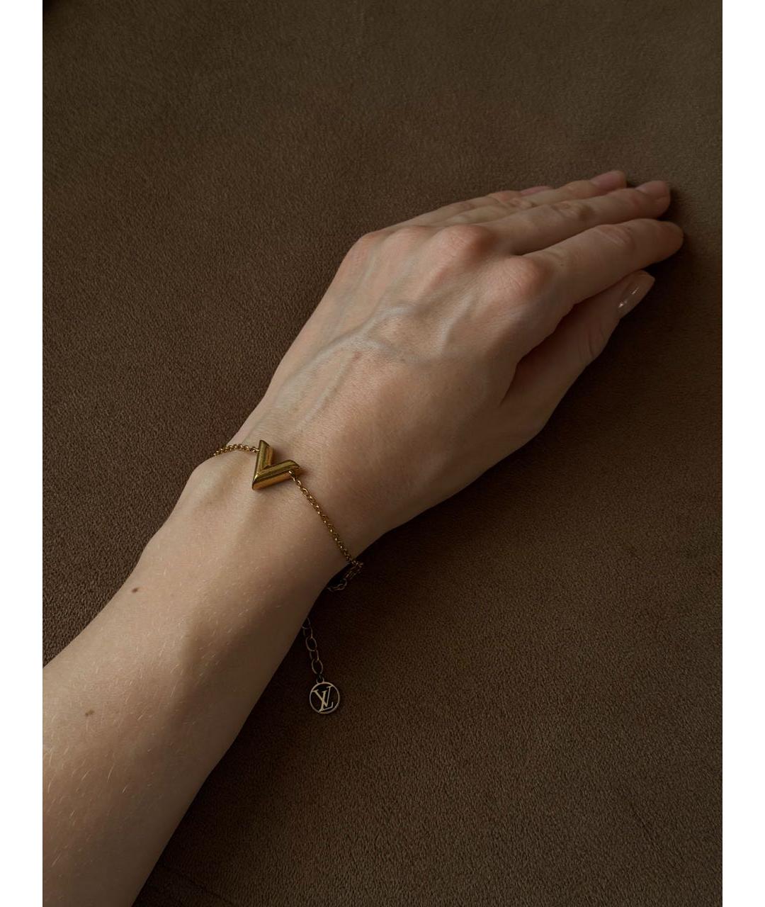 LOUIS VUITTON Золотой металлический браслет, фото 2