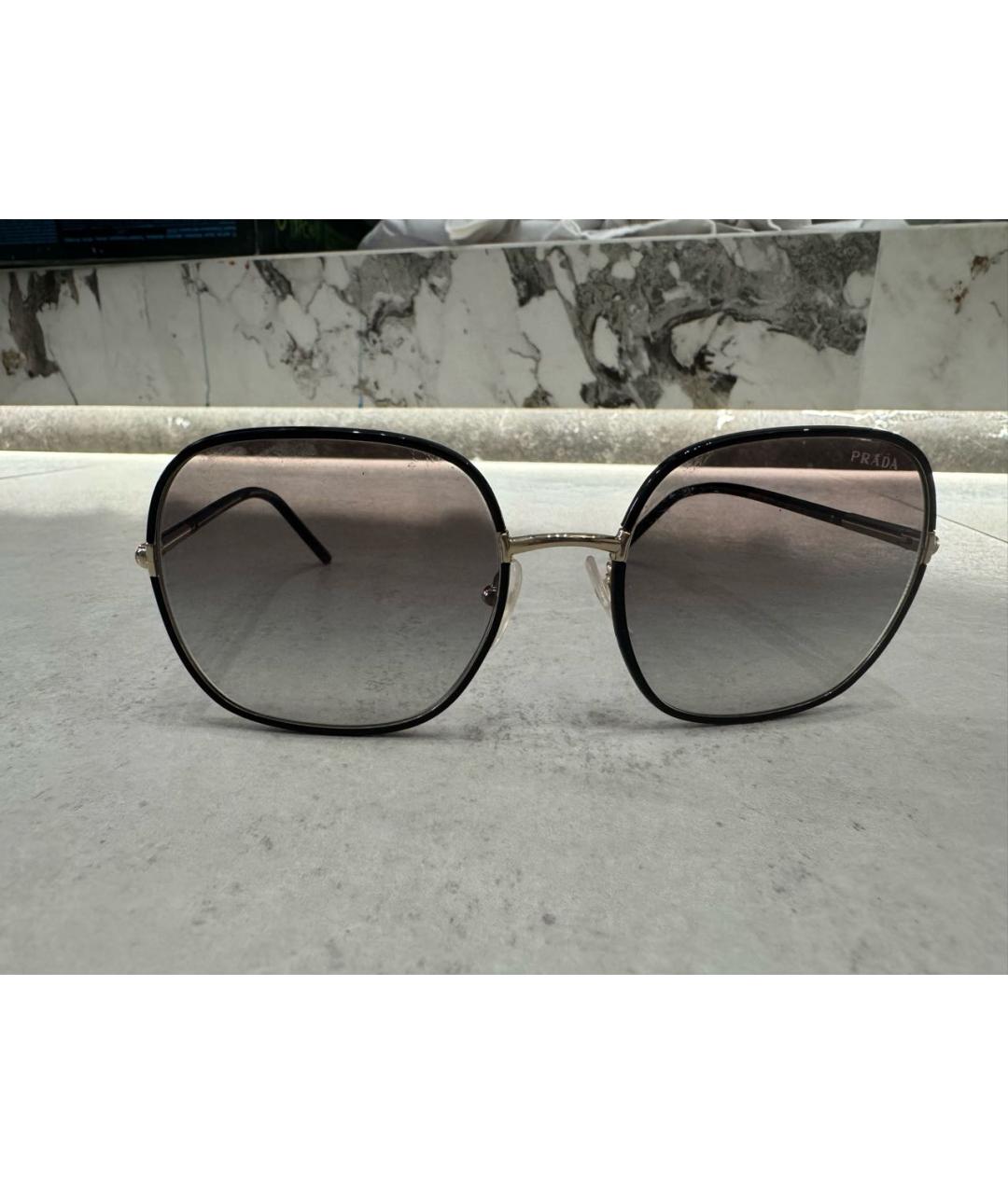 PRADA Коричневые металлические солнцезащитные очки, фото 2