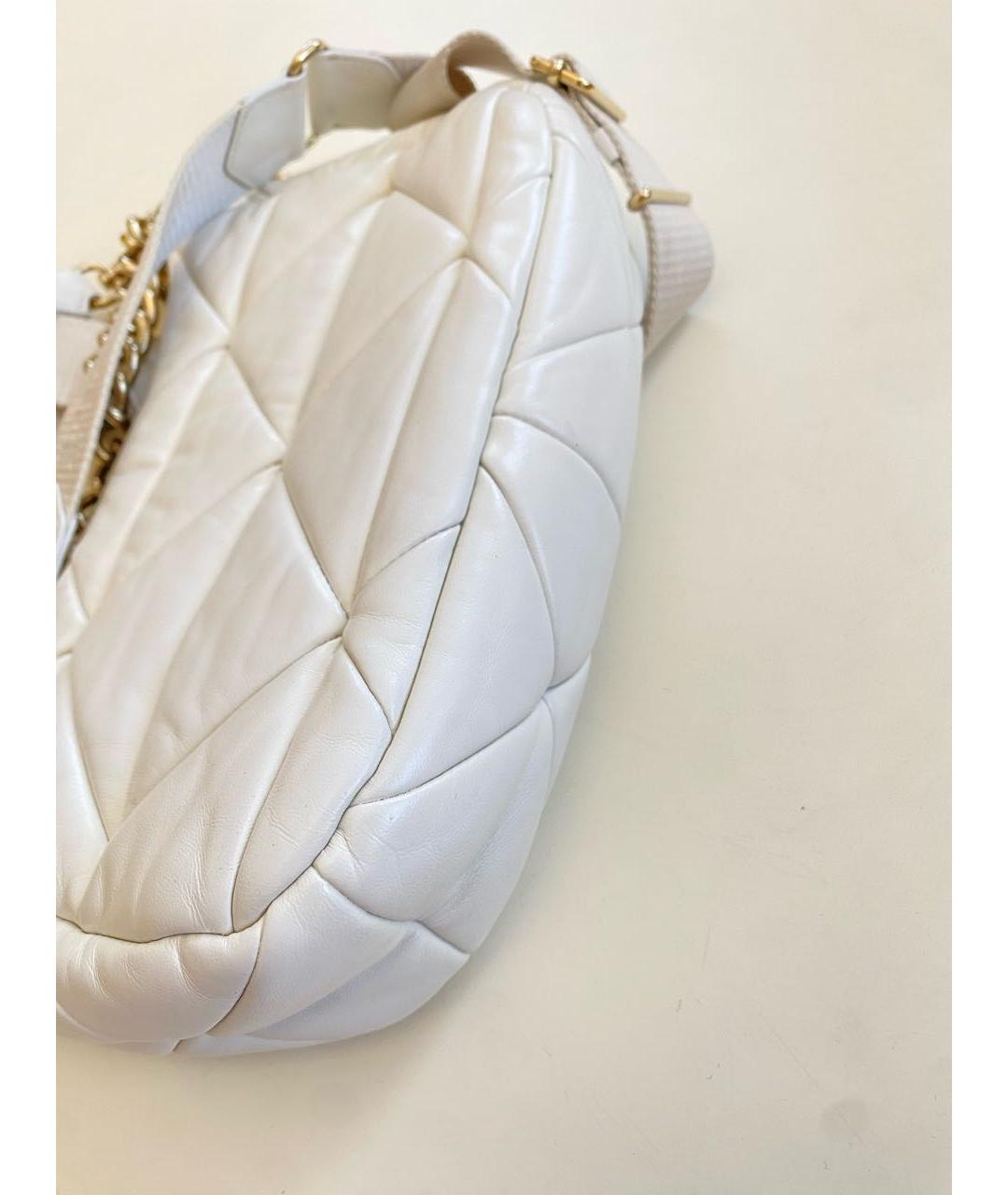 PRADA Белая кожаная сумка через плечо, фото 7