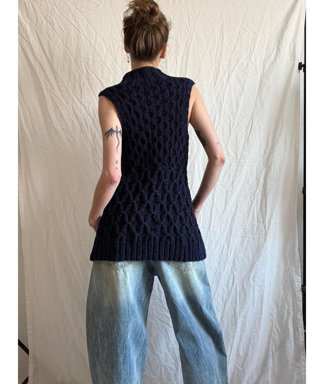 THEORY Темно-синяя хлопковая жилетка, фото 6