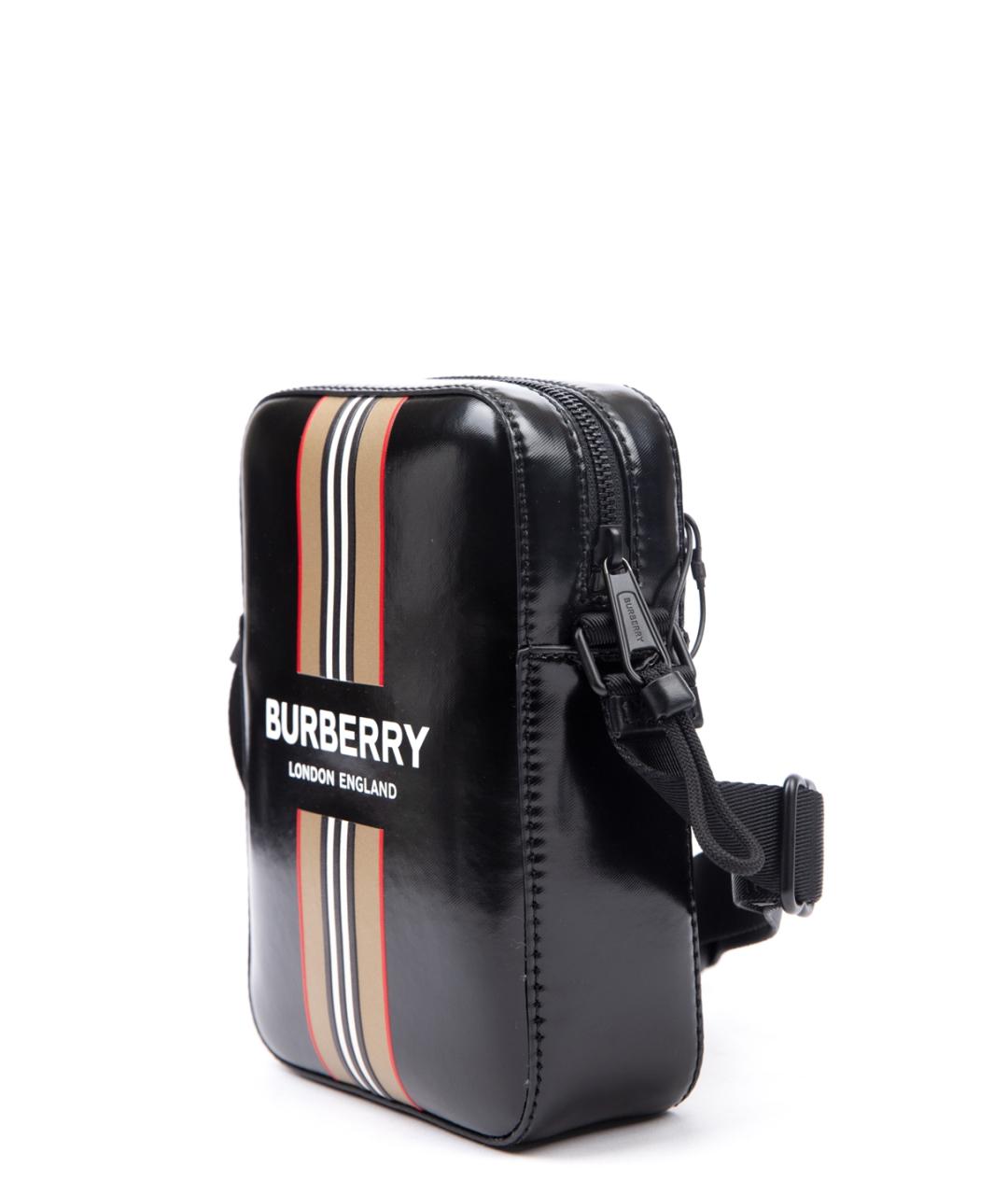 BURBERRY Черная сумка на плечо из искусственной кожи, фото 3