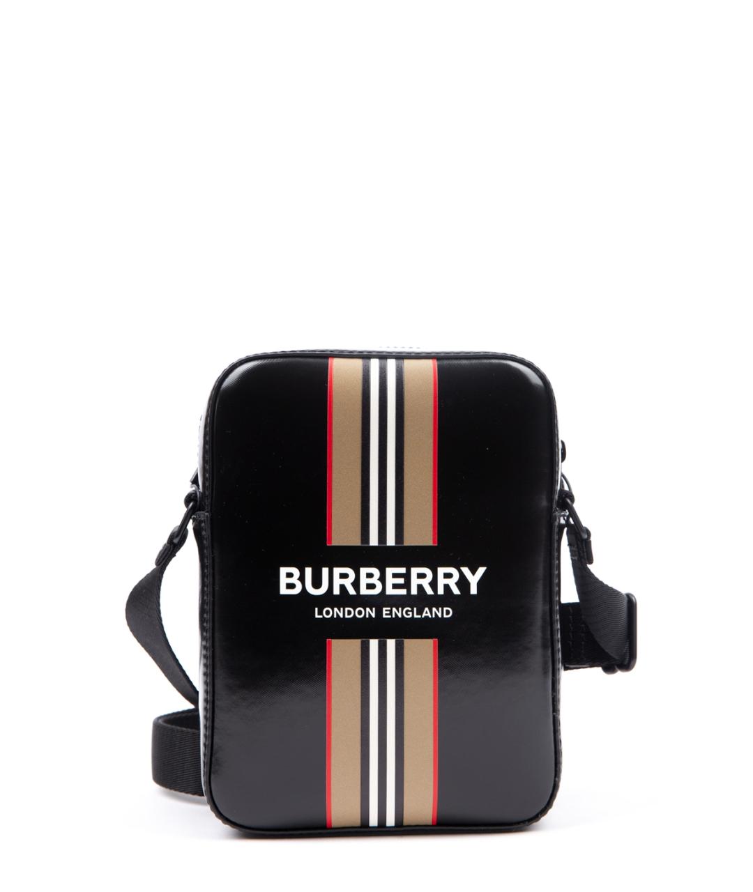 BURBERRY Черная сумка на плечо из искусственной кожи, фото 1