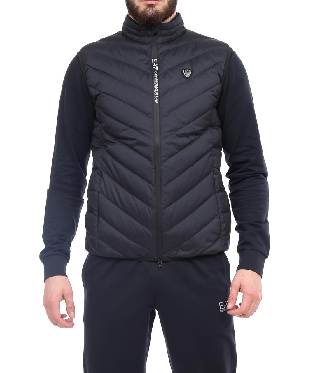 EA7 Синий полиэстеровый жилет, фото 1