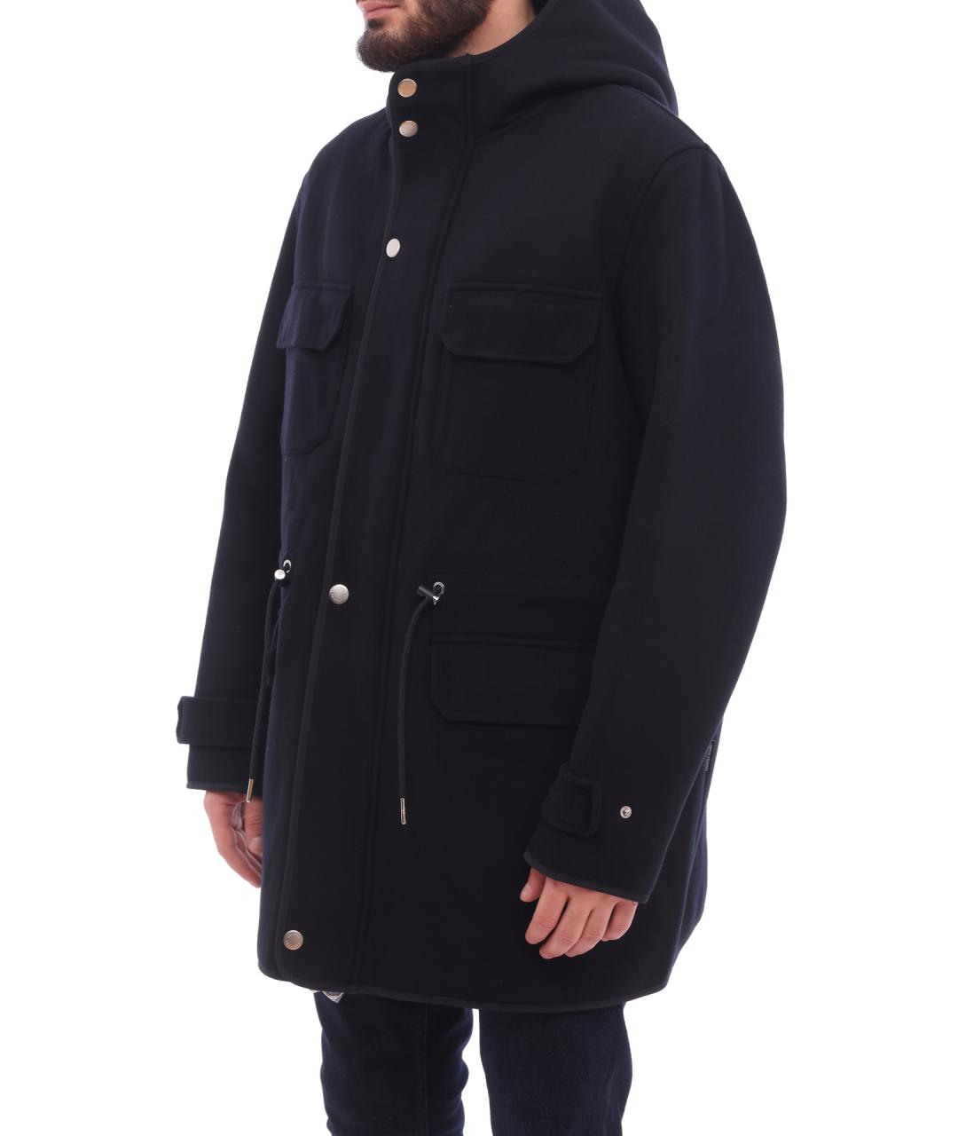 ARMANI EXCHANGE Темно-синяя шерстяная куртка, фото 4