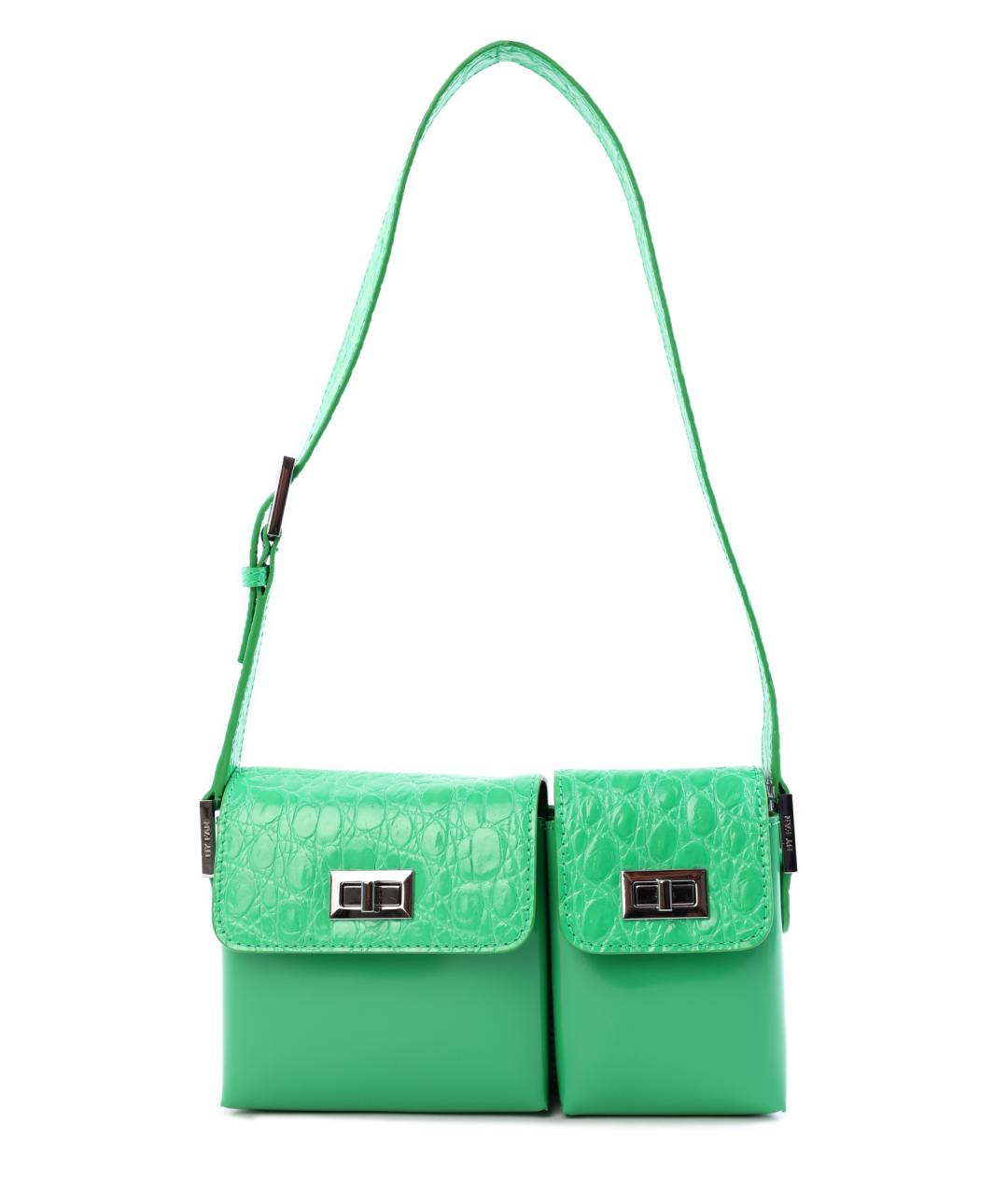 BY FAR Зеленая кожаная сумка через плечо, фото 1