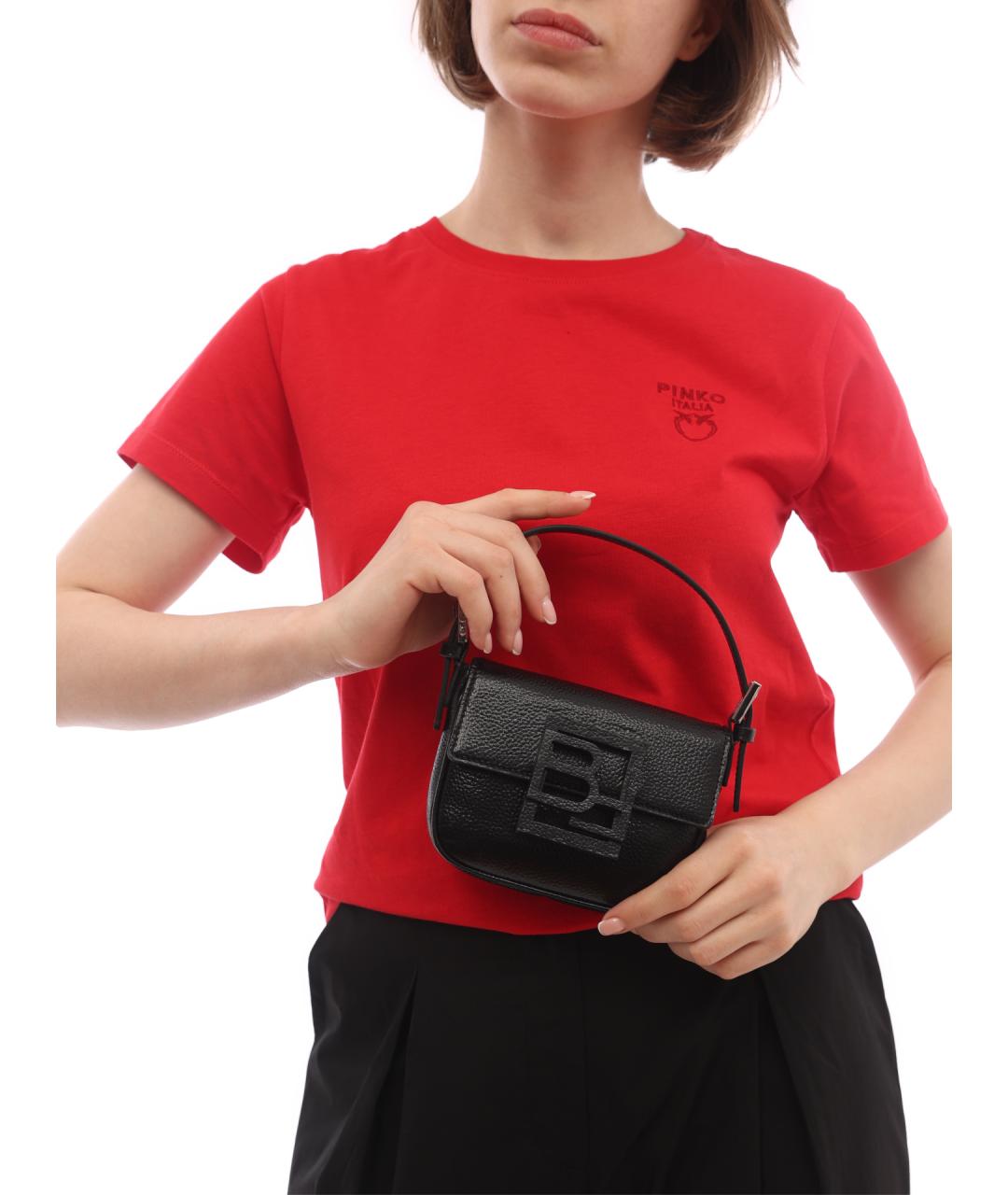 BY FAR Черная кожаная сумка с короткими ручками, фото 2