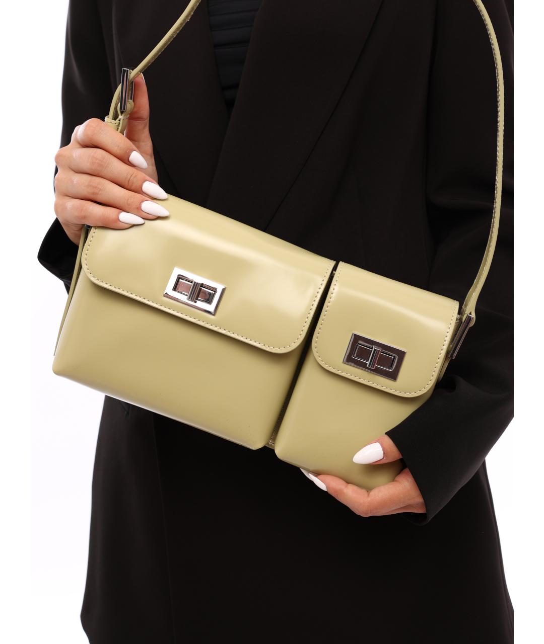 BY FAR Желтая сумка через плечо из лакированной кожи, фото 5