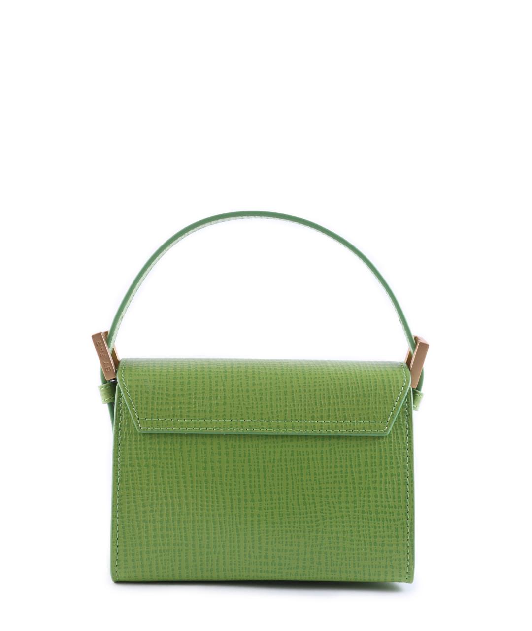 BY FAR Зеленая кожаная сумка с короткими ручками, фото 4