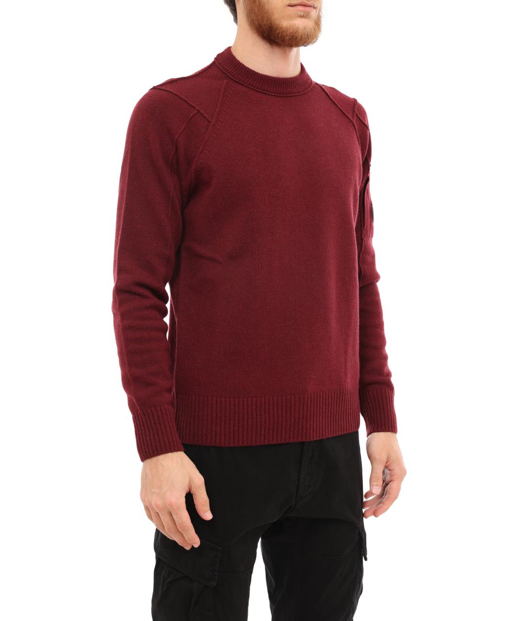 CP COMPANY Бордовый шерстяной джемпер / свитер, фото 6