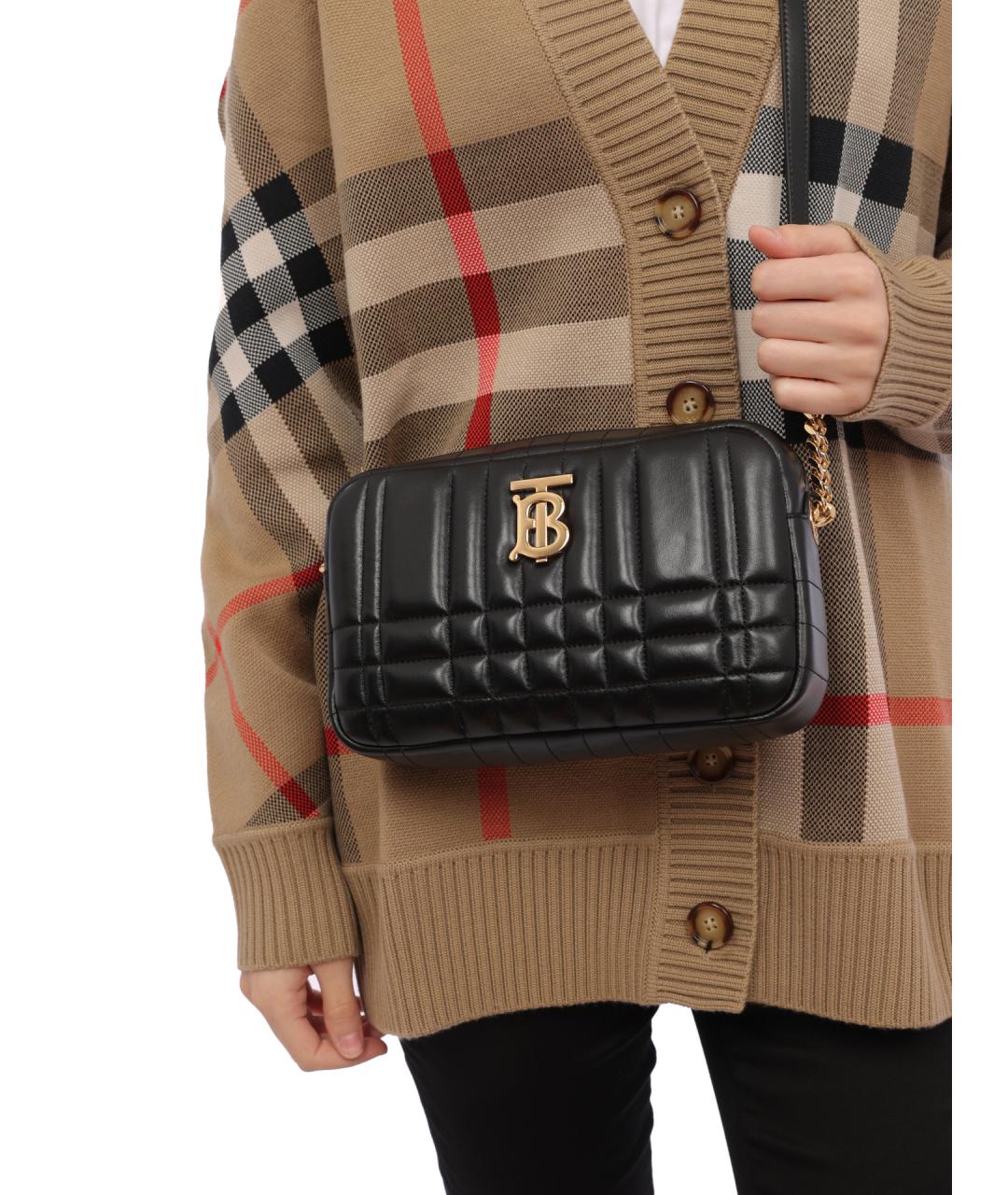 BURBERRY Черная кожаная сумка через плечо, фото 6