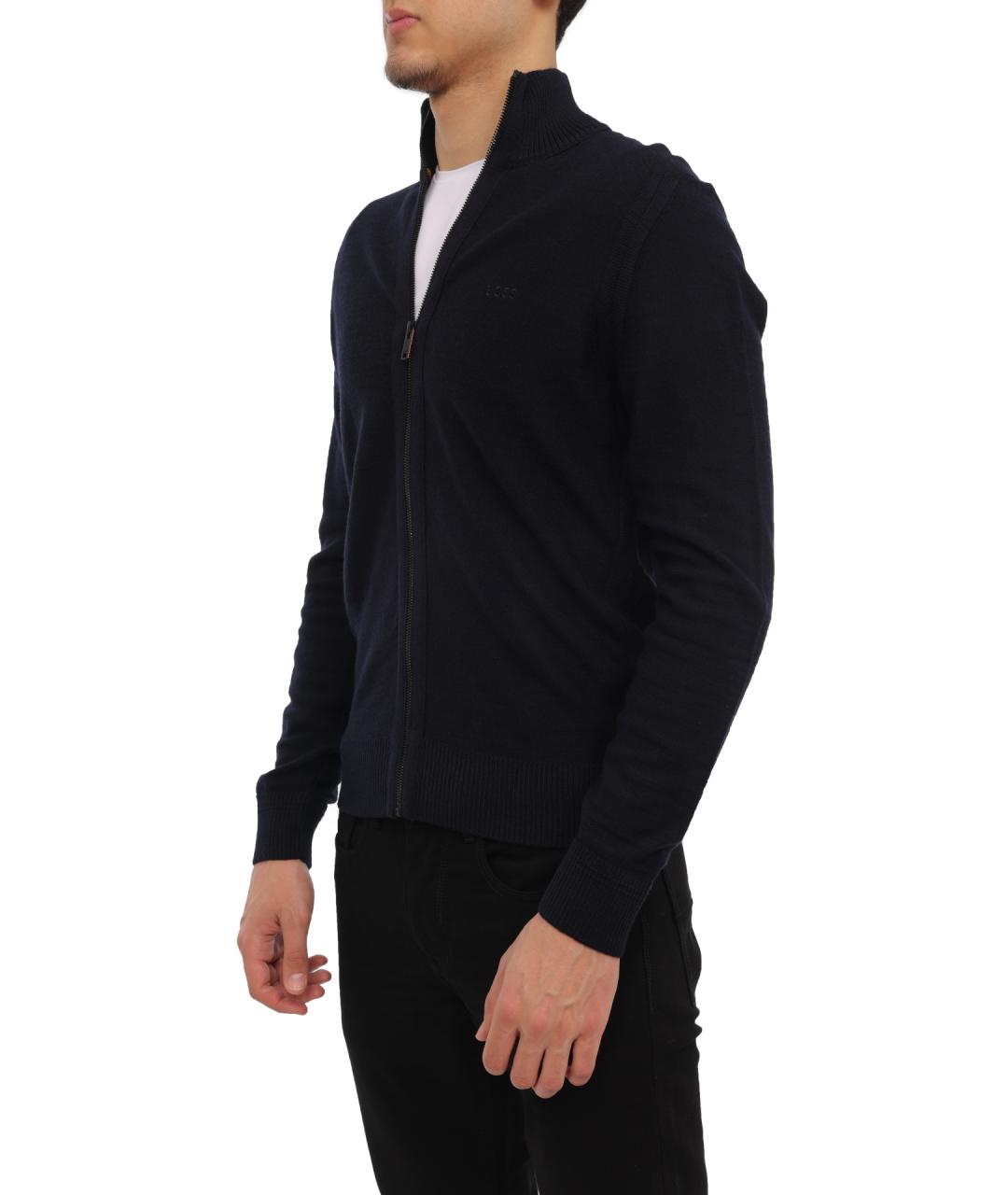 HUGO BOSS Темно-синий шерстяной кардиган, фото 3