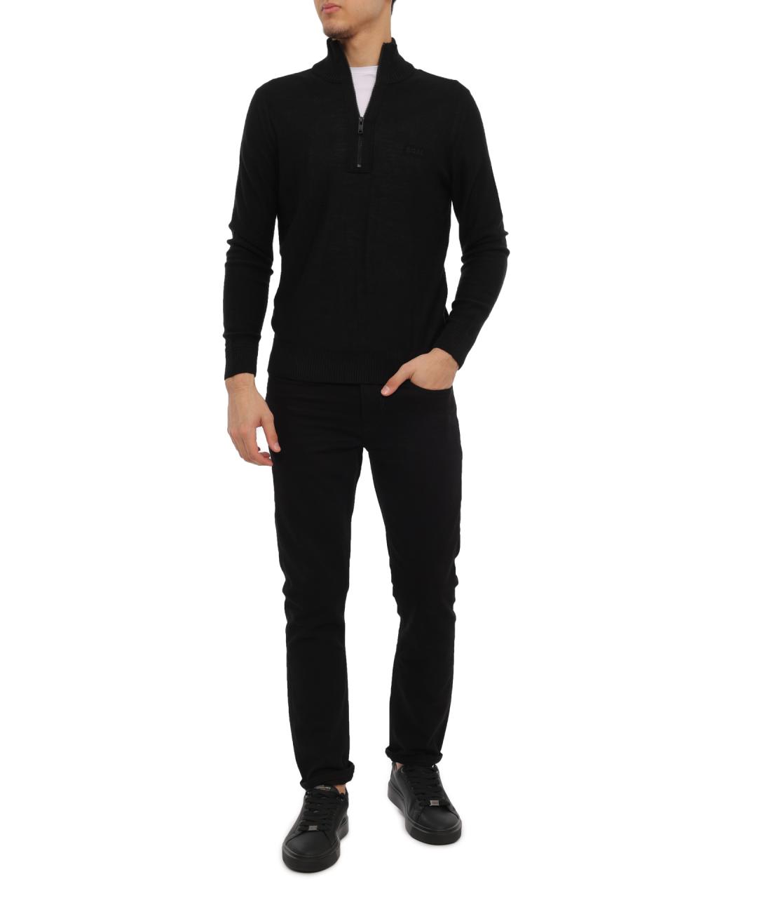 HUGO BOSS Черный шерстяной джемпер / свитер, фото 2