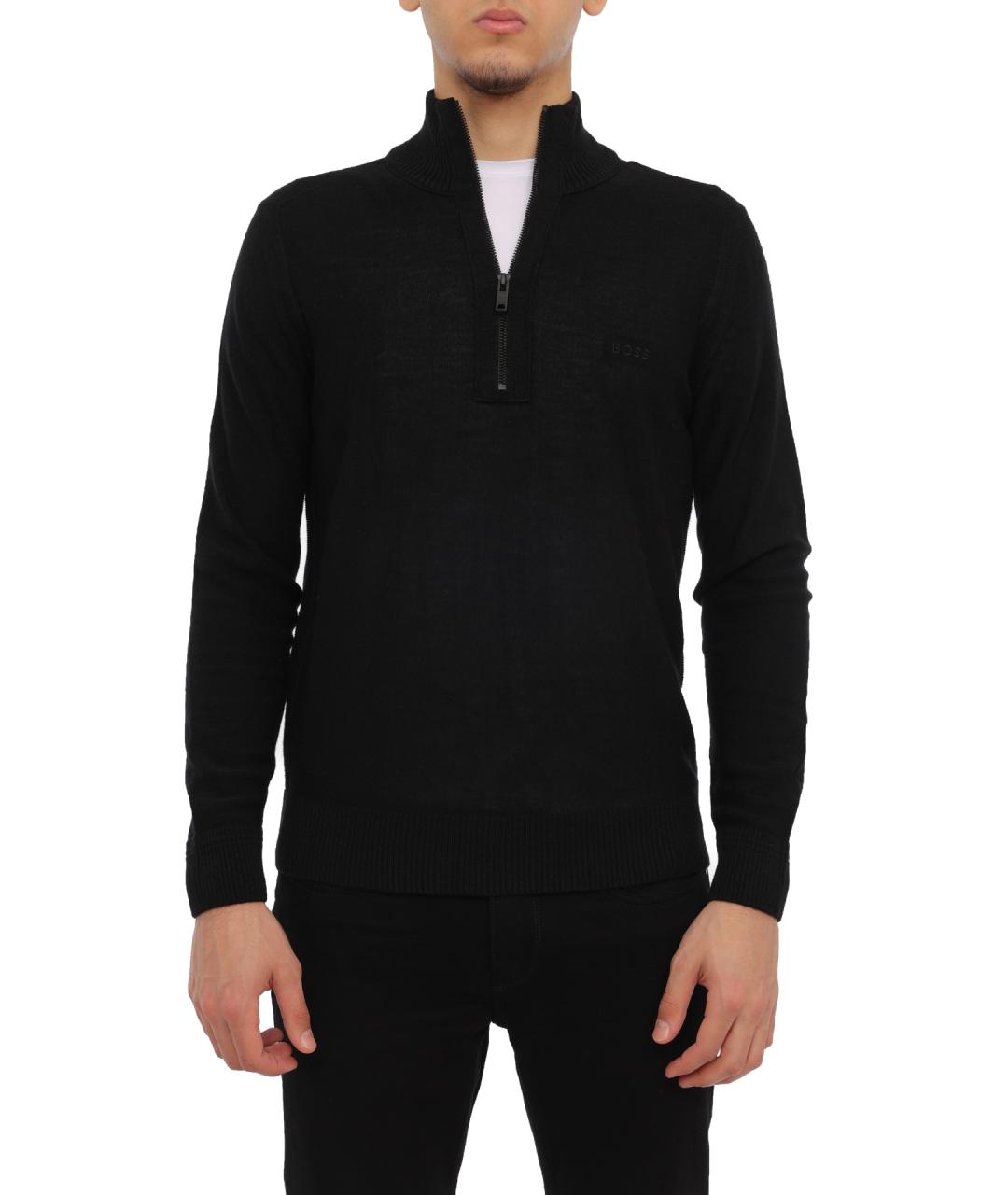 HUGO BOSS Черный шерстяной джемпер / свитер, фото 1