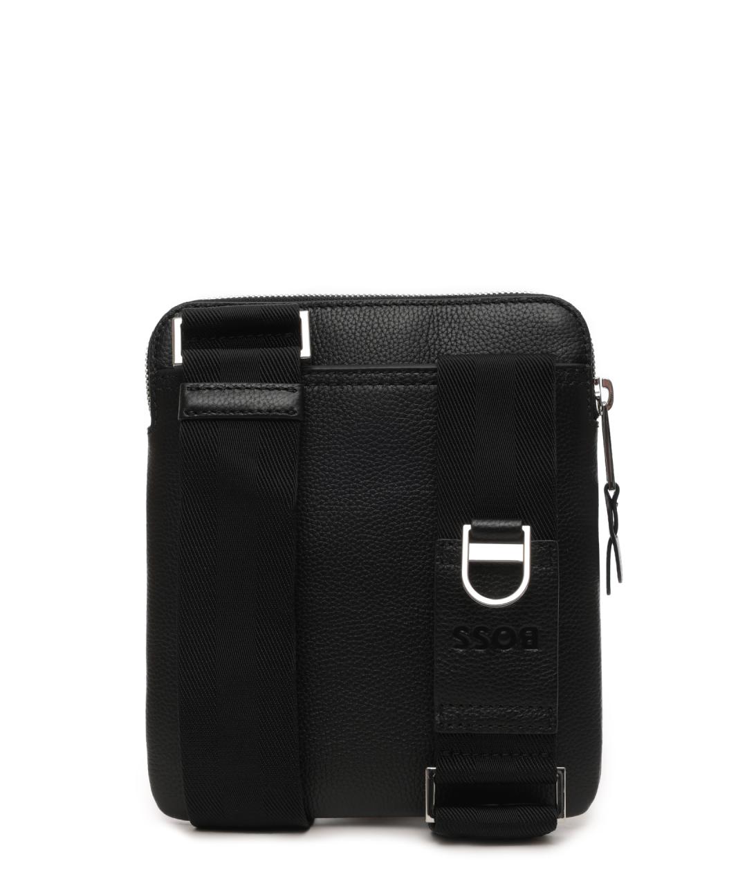 HUGO BOSS Черная кожаная сумка на плечо, фото 3