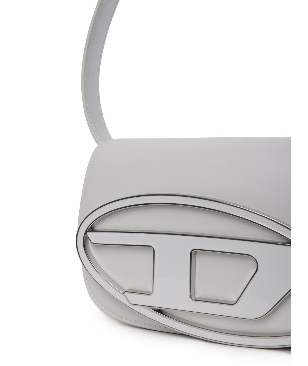 DIESEL Белая кожаная сумка через плечо, фото 5