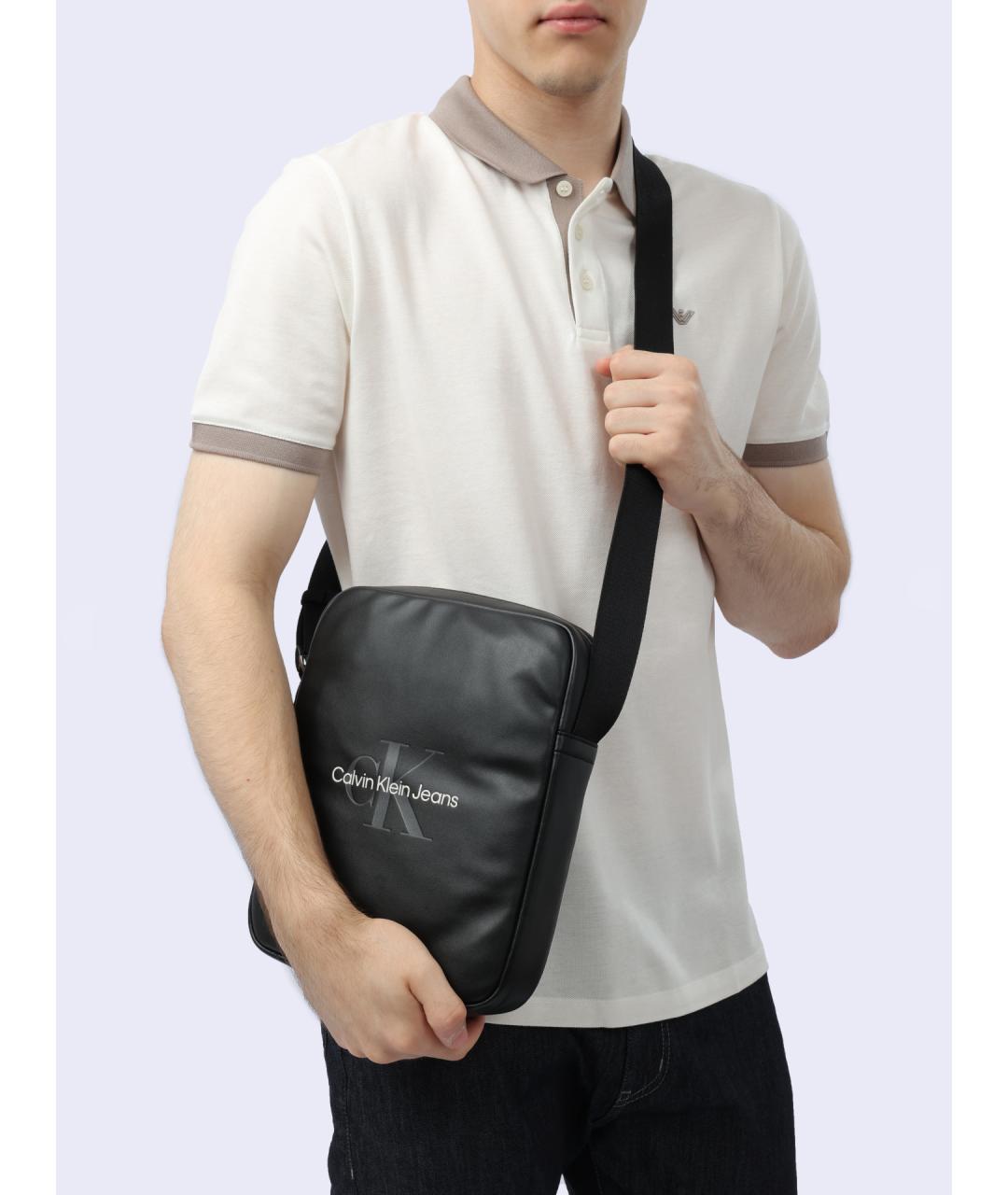 CALVIN KLEIN Черная сумка на плечо, фото 4