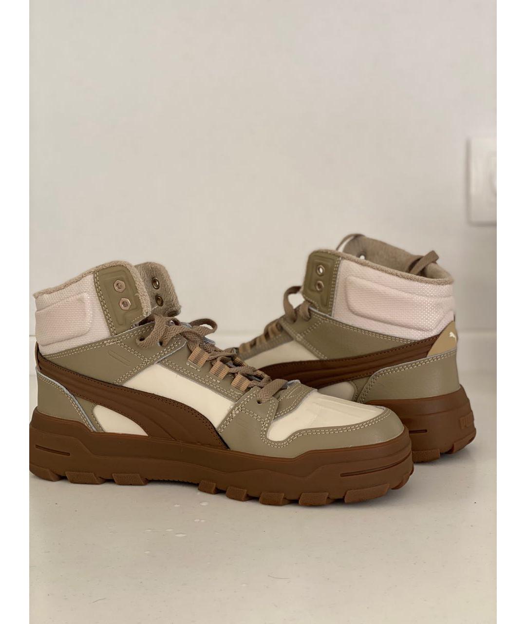 PUMA Хаки кожаные ботинки, фото 4