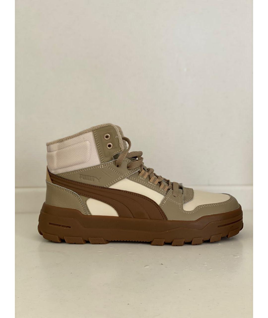 PUMA Хаки кожаные ботинки, фото 5