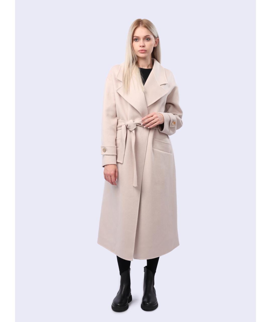 LIU JO Бежевое шерстяное пальто, фото 5