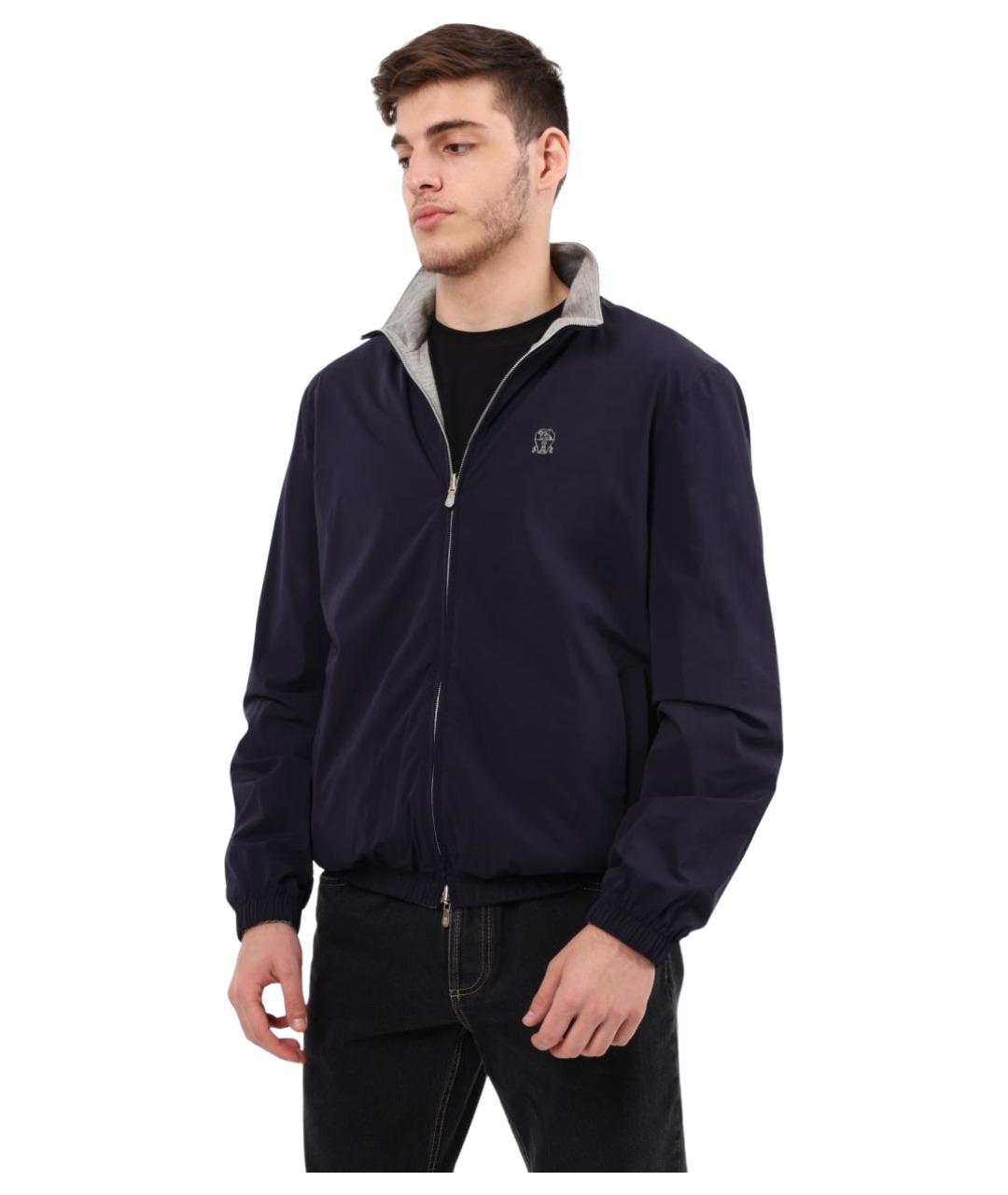 BRUNELLO CUCINELLI Темно-синяя полиамидовая куртка, фото 1