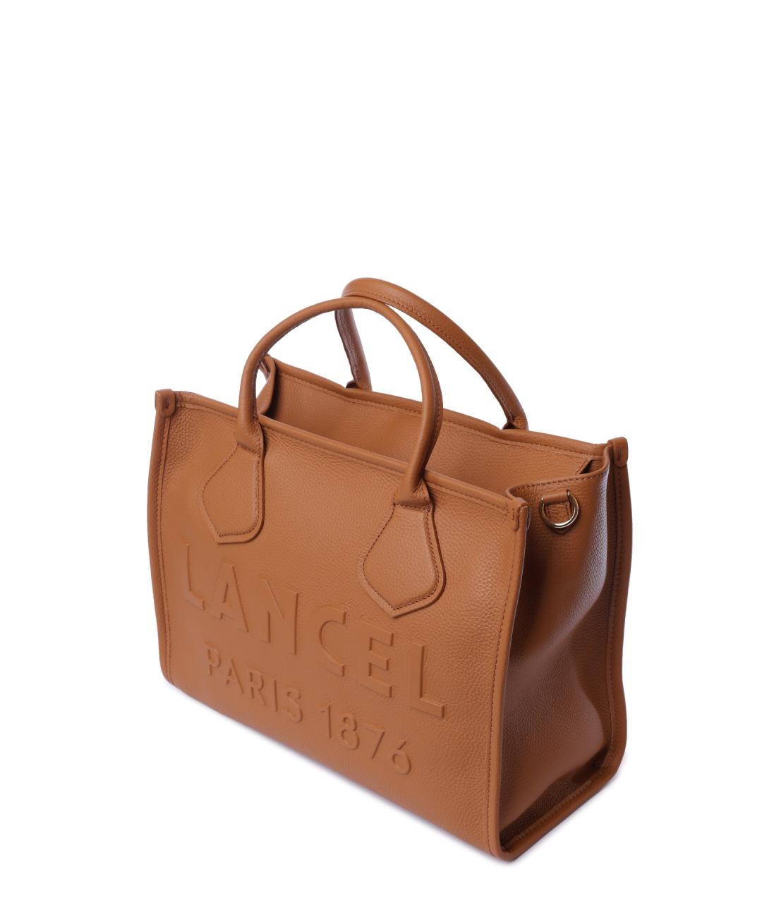 LANCEL Коричневая кожаная сумка через плечо, фото 2