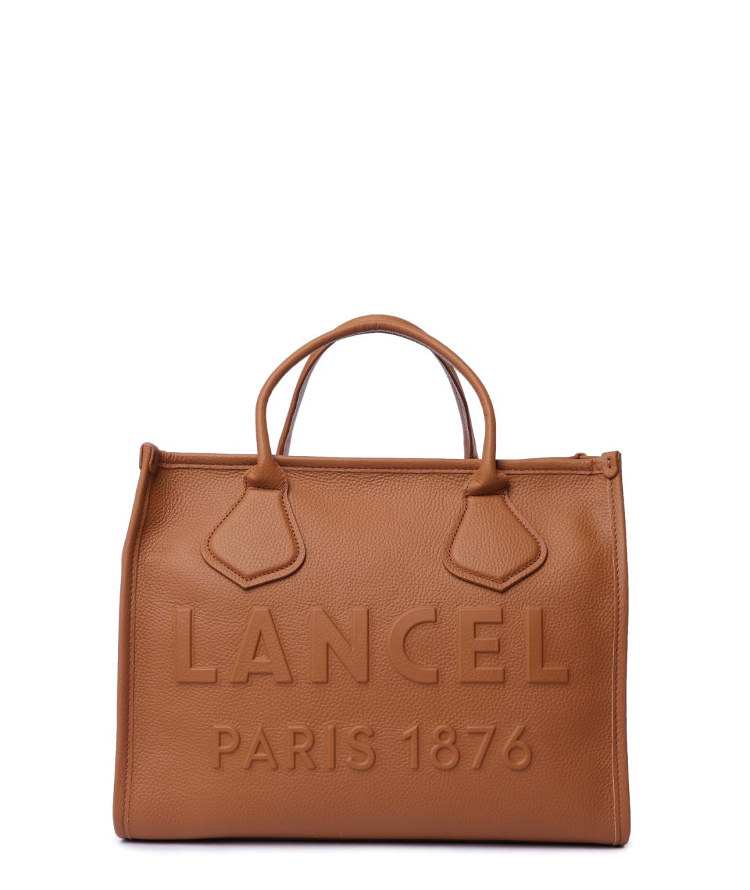 LANCEL Коричневая кожаная сумка через плечо, фото 1